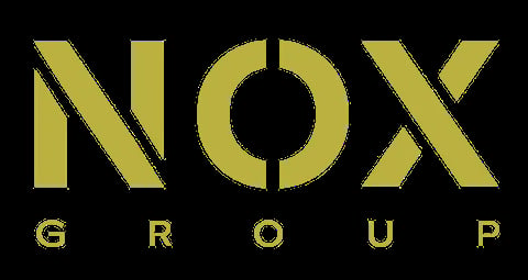 NOX GROUP logo in gold letters on black background